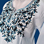 Women Embroidered Pure Cotton white short Kurta  