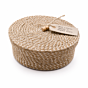 Handcrafted Oval Jute Gift Box with Lid 