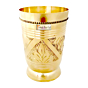 Pure Brass Mughlai Style Embossed Glass | 250 ML