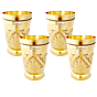 Pure Brass Mughlai Style Glass | 250 ML | Set of 4