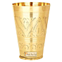 Prisha India Craft Pure Brass Mughlai Style Embossed Designer Glass Tumblers  Drinkware & Serveware  Capacity 250 ML  Set of 2