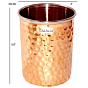 Hammered Design Steel-Copper Glass Tumbler | 250 ML