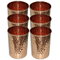 Copper Water Glass Tumbler | Set of 6 | Gold