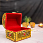 golden jewellery box, velvet lining jewellery box, handmade jewellery box India, Santarms storage box, golden ornament box, handcrafted jewellery case, jewellery gift box, Indian handicraft jewellery box