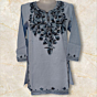 women embroided pure cotton short kurti