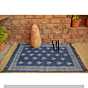Block Printed Rug Handwoven