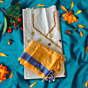 Handloom Ladies Suit with Dupatta | Off-White & Yellow