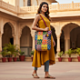 Heritage Hues Colorful Ajrakh Patchwork Tote Bag
