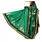 Pattachitra Green Hand Painted Silk Saree