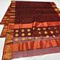 Chanderi Saree Maroon with Golden Zari Border 6.25 mtrs