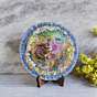 Handcrafted Mixed Media Floral Wall Art Plate I 14 inches 