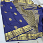 Handmade Dharmavaram Silk Saree with Blouse Piece I Blue