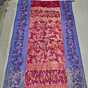 Handcrafted Ponduru Khadi Jamdani saree|  Fuchsia 