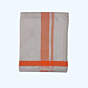 Plain Cream Dhothi with Orange border | Cotton