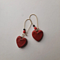 Heart Drop Earrings | Maroon