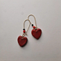 Heart Drop Earrings | Maroon