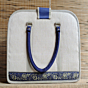 Handcrafted Laptop Bag I Off white & Blue