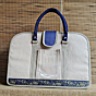 Handcrafted Laptop Bag I Off white & Blue