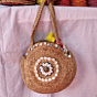 Hand-Braided Round Jute Tote Bag I 14 X14 inches 