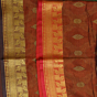 Rust Bengal Handloom Katan Silk Zari Emboss Saree