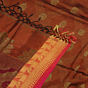 Rust Bengal Handloom Katan Silk Zari Emboss Saree