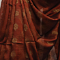 Rust Bengal Handloom Katan Silk Zari Emboss Saree