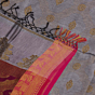 Gray Bengal Handloom Katan Silk Zari Emboss Saree