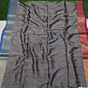Gray Bengal Handloom Katan Silk Zari Emboss Saree