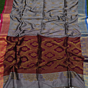 Gray Bengal Handloom Katan Silk Zari Emboss Saree