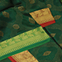 Bottle Green Bengal Handloom Katan Silk Zari Emboss Saree