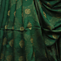 Bottle Green Bengal Handloom Katan Silk Zari Emboss Saree