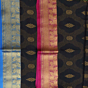 Black Bengal Handloom Katan Silk Zari Emboss Saree