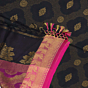 Black Bengal Handloom Katan Silk Zari Emboss Saree