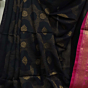Black Bengal Handloom Katan Silk Zari Emboss Saree