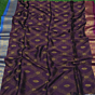 Dark Purple Bengal Handloom Katan Silk Zari Emboss Saree