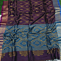 Dark Purple Bengal Handloom Katan Silk Zari Emboss Saree