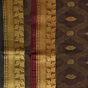 Brown Bengal Handloom Katan Silk Zari Emboss Saree