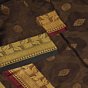 Brown Bengal Handloom Katan Silk Zari Emboss Saree