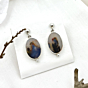 Shazar-dendritic agate Silver Jewellery Set - pendant, earrings & ring