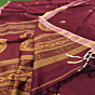 Maroon Handloom Premium Cotton Jamdani Saree