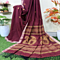 Maroon Handloom Premium Cotton Jamdani Saree