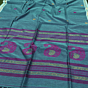 Teal Handloom Premium  Cotton Jamdani Saree