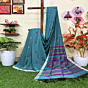 Teal Handloom Premium  Cotton Jamdani Saree