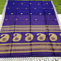 Navy Blue Ferozi Handloom Premium Cotton Jamdani Saree