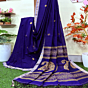 Navy Blue Ferozi Handloom Premium Cotton Jamdani Saree