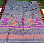 Charcole Handloom Premium Cotton Jamdani Saree