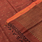 Rust Paisly Buta Organic Linen Jamdani Saree