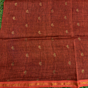 Rust Paisly Buta Organic Linen Jamdani Saree