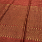 Rust Paisly Buta Organic Linen Jamdani Saree
