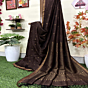 Chocolate Paisly Buta Organic Linen Jamdani Saree